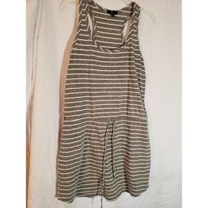 Women's Gap Gray Striped Sleeveless Dress Size M